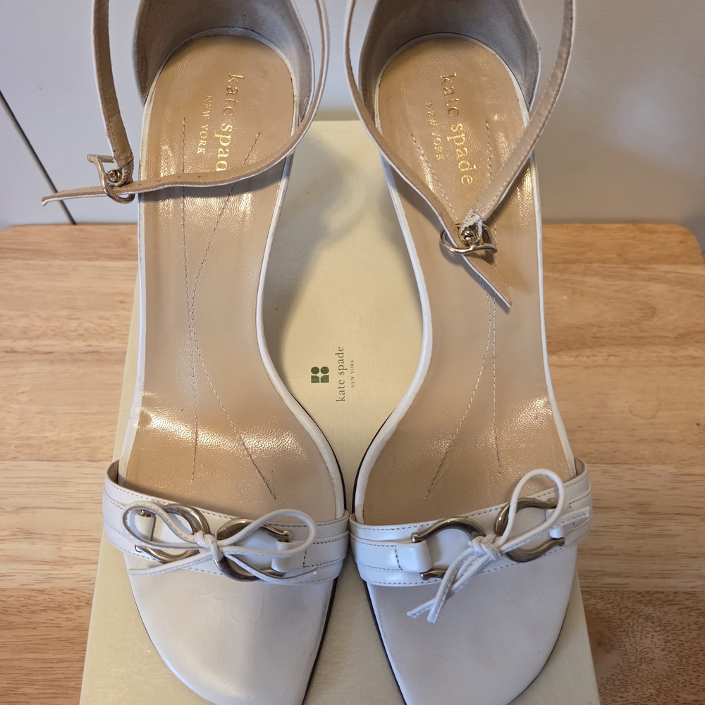 Kate Spade Off White Ankle Strap Heels 9 1/2